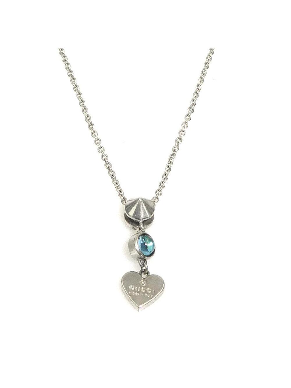 Auth Gucci Heart Motif Necklace #367749G19B